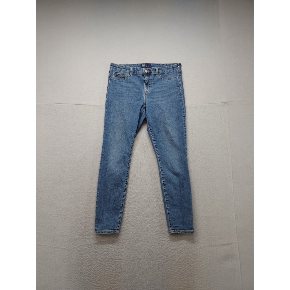 Gap Women Jean 8/29 Blue Denim Skinny Mid‎ Rise Stretch 5 Pocket Casual Jegging